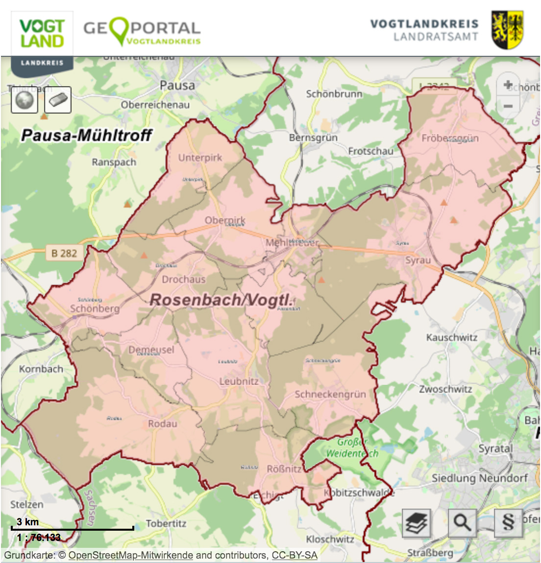 kartenausschnitt ortsteile gemeinde rosenbach